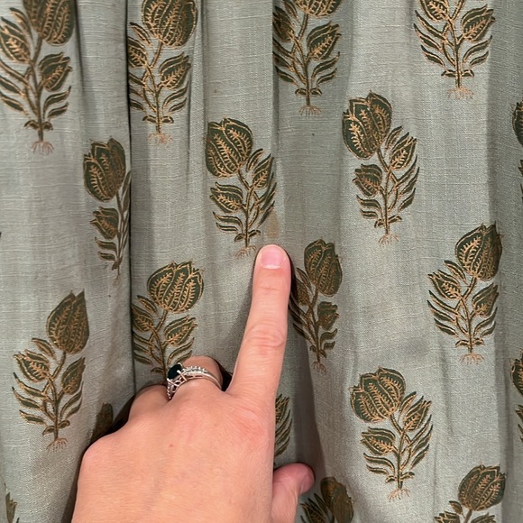 MAX Women’s Small Floral Tunic Blouse Green Gold 3/4 Sleeve Button Placket - Picture 5 of 8